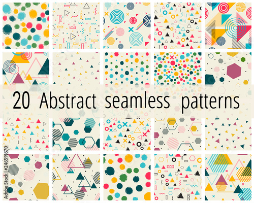 Wallpaper Mural Set of seamless patterns Torontodigital.ca