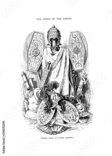 Εκτύπωση καμβά Illustration of ancient armor.