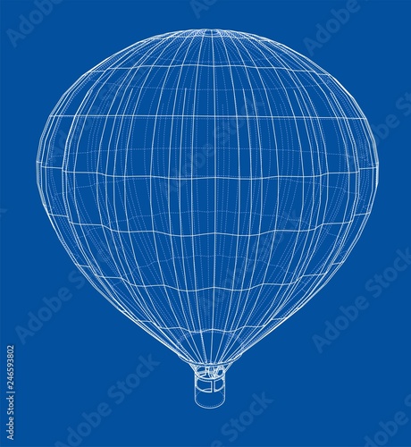 Outline hot air balloon