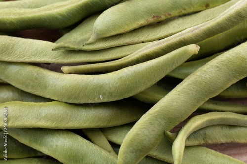 Schilderij op canvas Fruits of a runner bean, Phaseolus coccineus