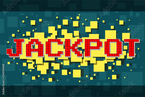 Red pixel jackpot button for video games