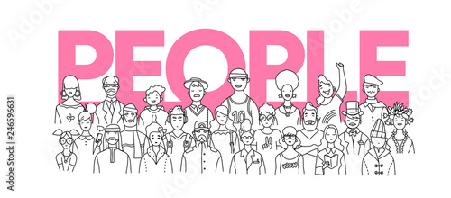 A large group of different people and characters