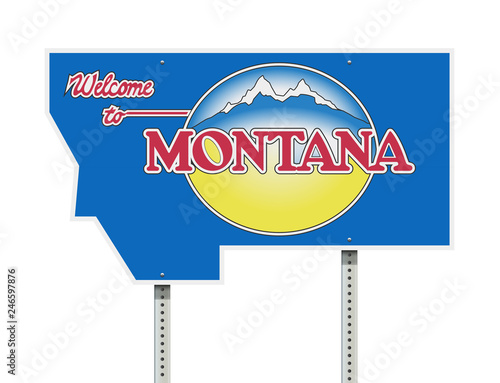 Welcome to Montana road sign photo