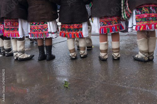 Romanian Traditional Shoes at Winter Customs and Traditions Marmatia Festival