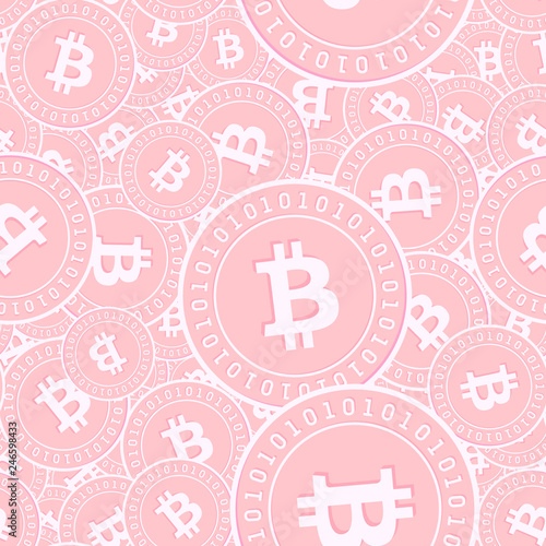 Bitcoin, internet currency copper coins seamless p