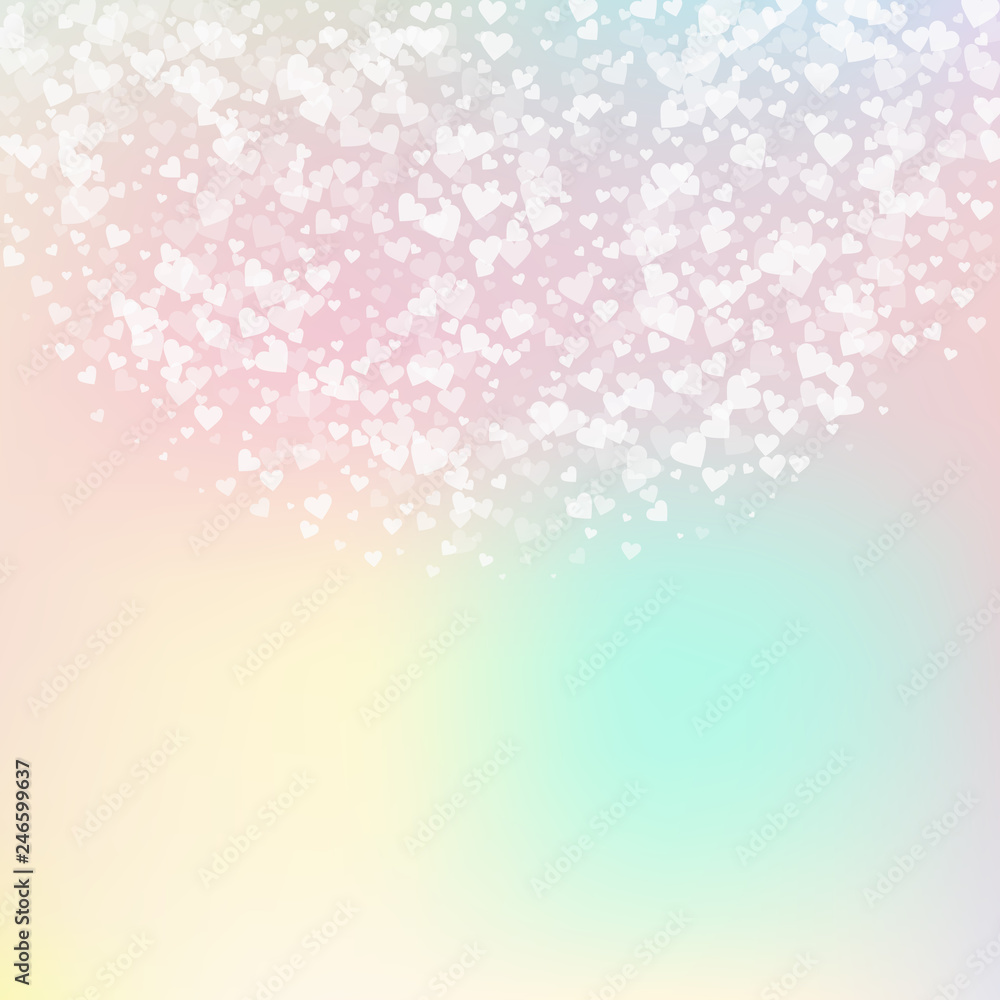 White heart love confettis. Valentine's day semici White heart love confettis. Valentine's day semici