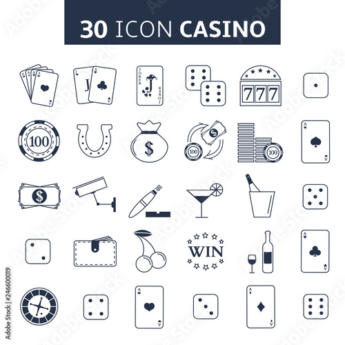 Vector casino icons set