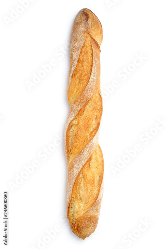 French bread  baguette  isolated on white background.