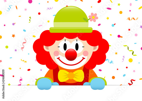 Clown Red Hair Banner Streamers & Confetti