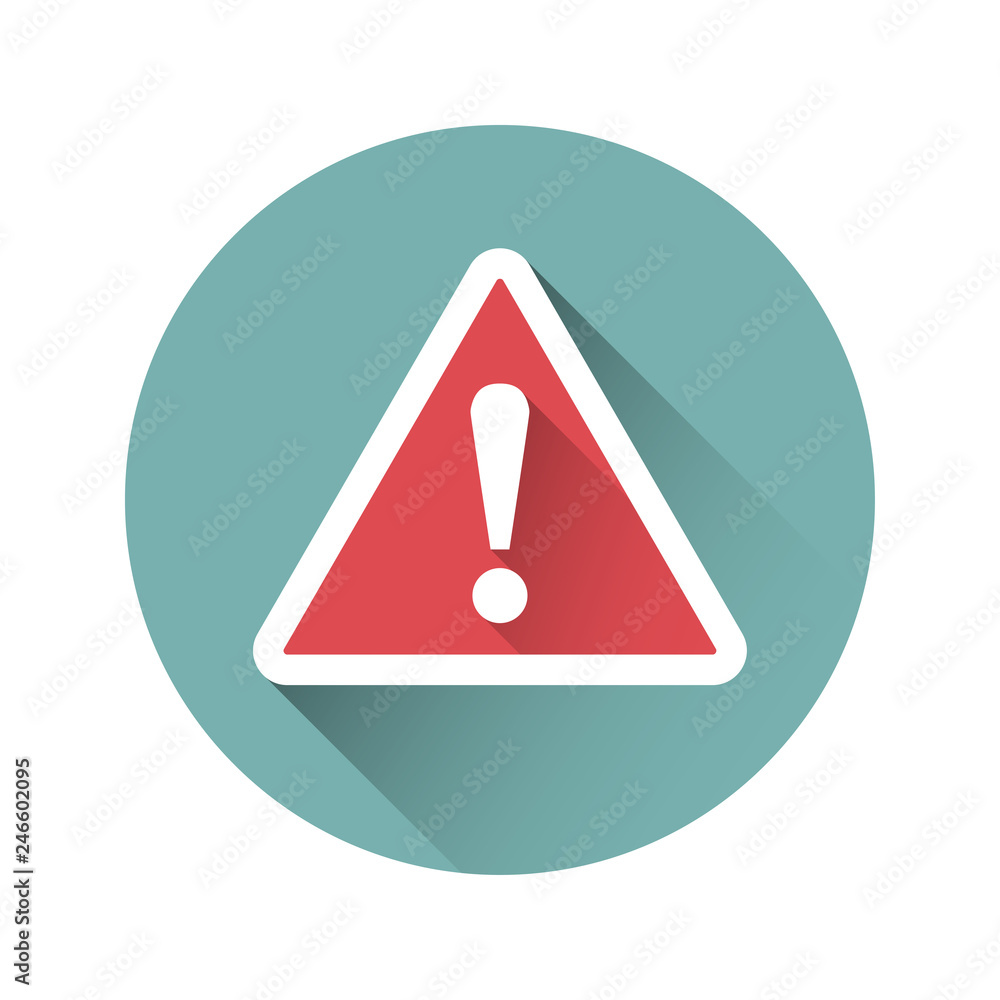 Exclamation sign, danger sign in a flat design. Vector illustration Exclamation sign, danger sign in a flat design. Vector illustration