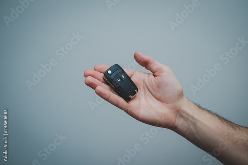hand holding remote control