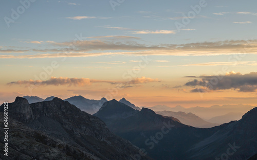 Sunrise in the swiss Alps