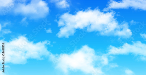 Nature background, blue sky with white clouds