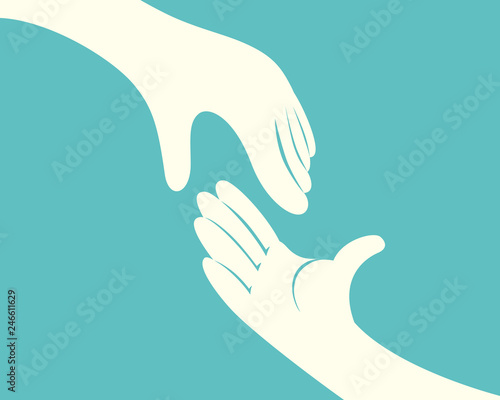 Hand reaching another hand
