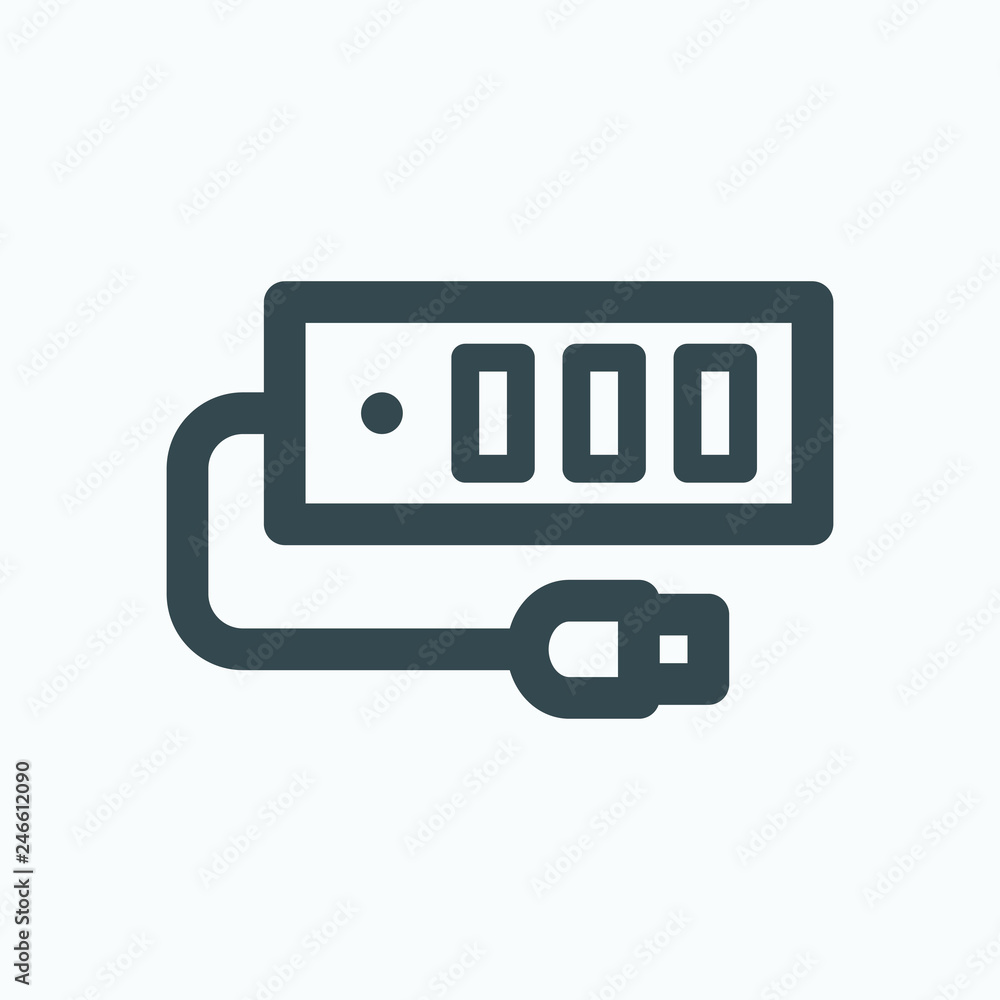 USB hub outline icon, usb hub adapter vector icon USB hub outline icon, usb hub adapter vector icon