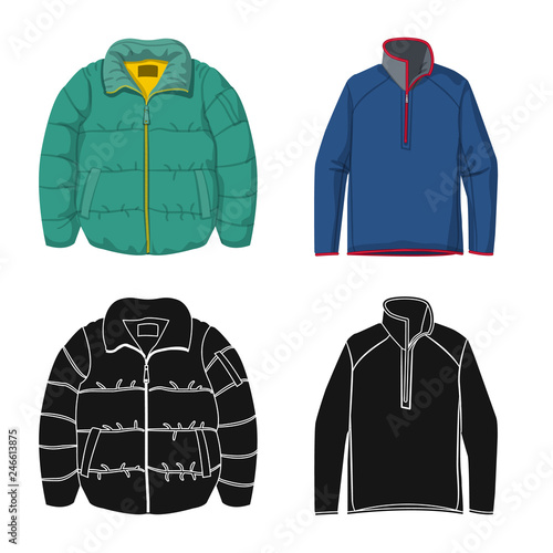 Isolated object of man and clothing icon. Set of man and wear vector icon for stock.