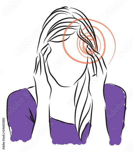 headaches woman illustration
