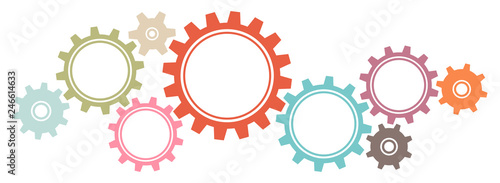 Gears Border Graphics Retro