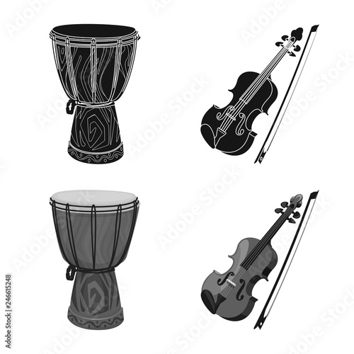 Vector illustration of music and tune sign. Collection of music and tool vector icon for stock.