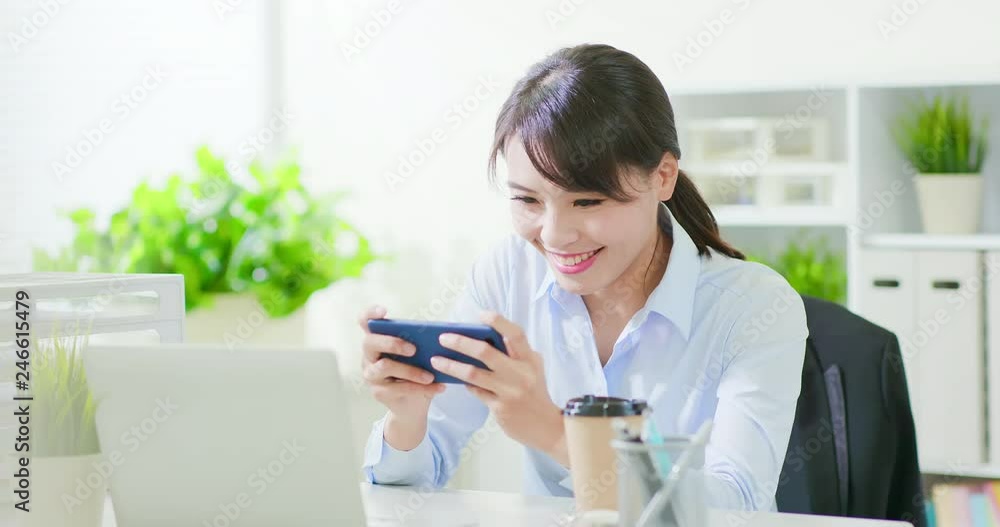 business woman play mobile game business woman play mobile game