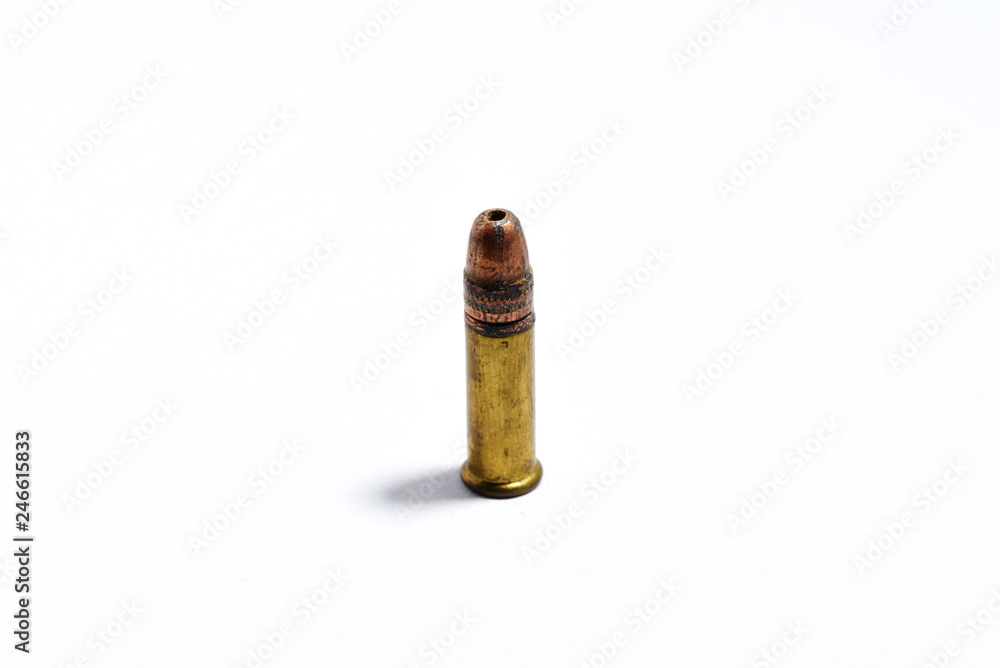Gun with ammunition on white background. Gun with ammunition on white background.