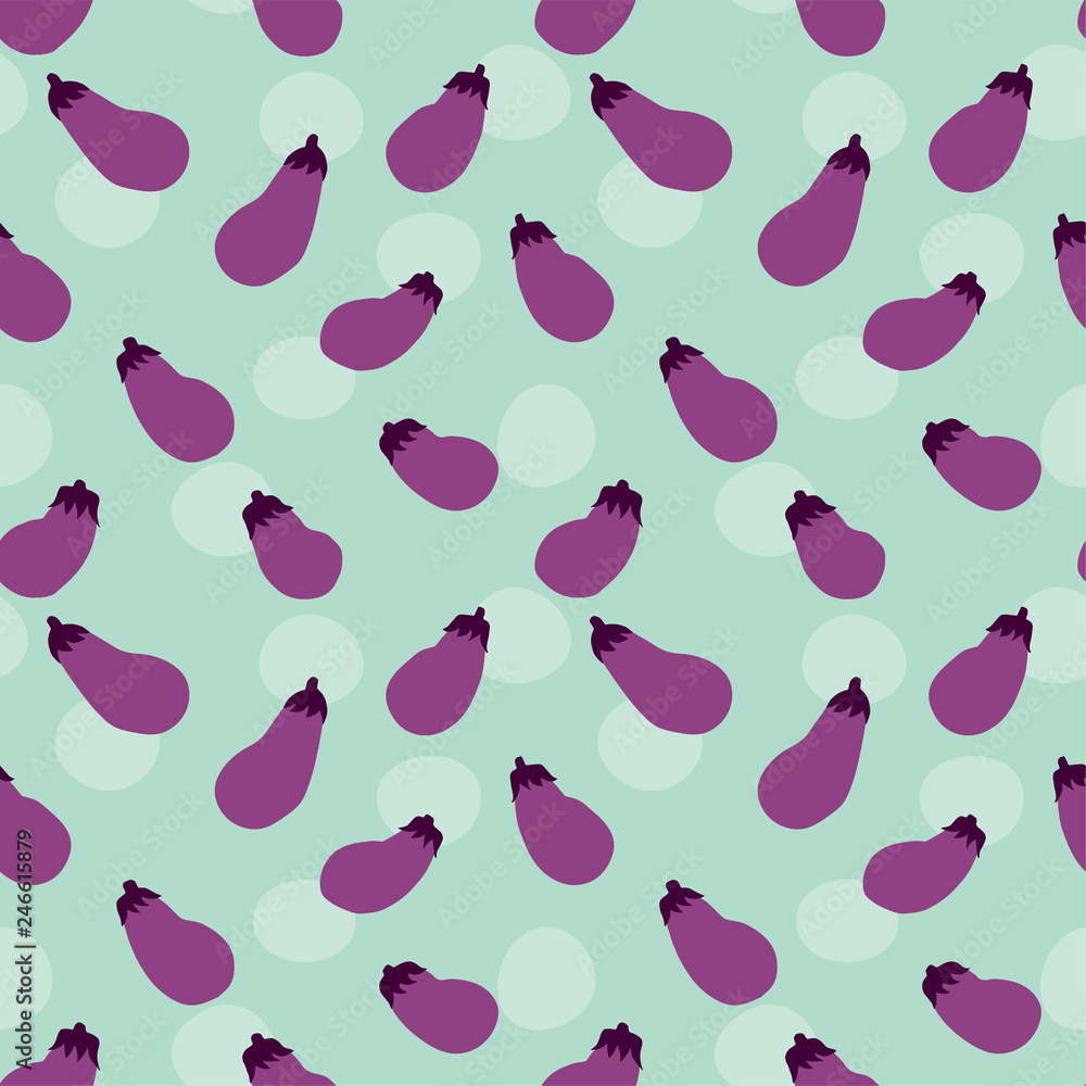 Eggplants background. Seamless pattern.Vector. ナスのパターン Eggplants background. Seamless pattern.Vector. ナスのパターン