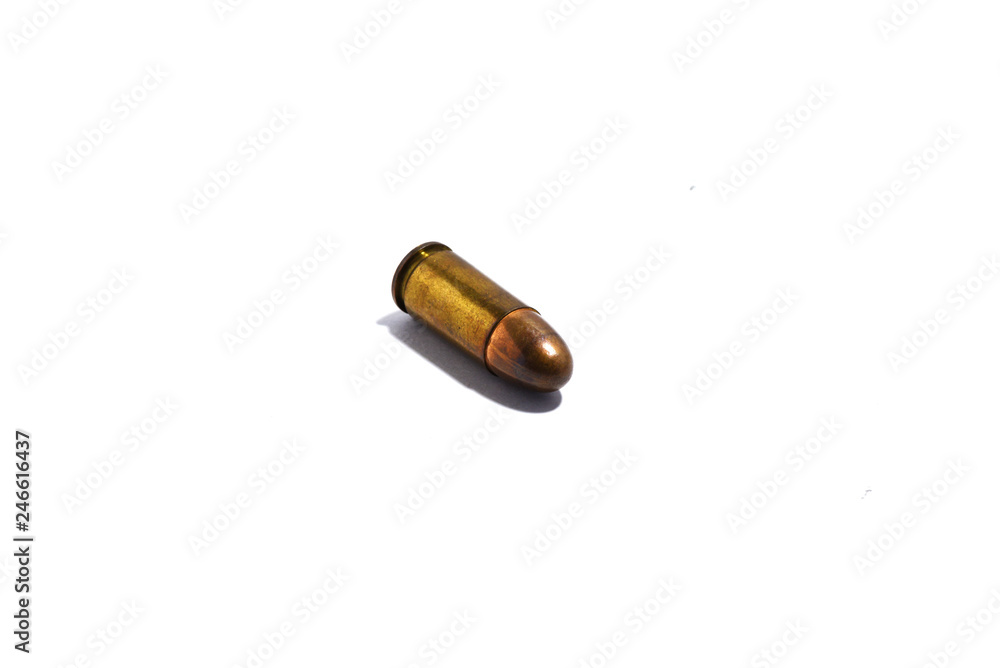 Gun with ammunition on white background. Gun with ammunition on white background.
