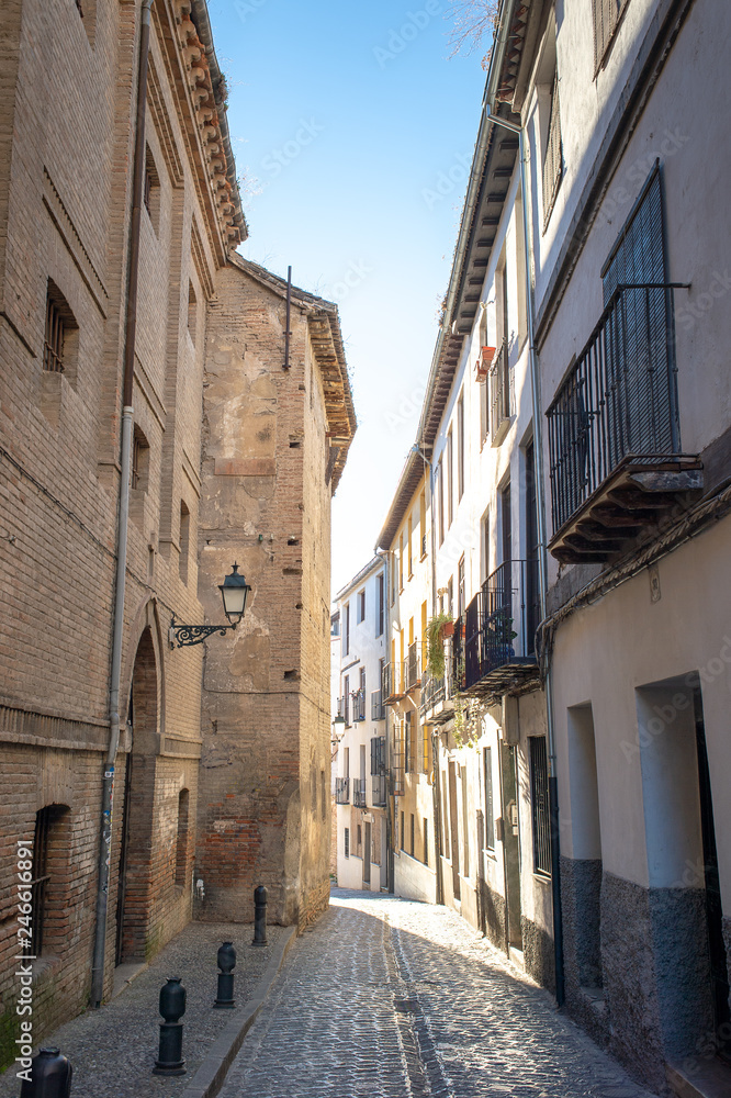 narrow street in old town Granada