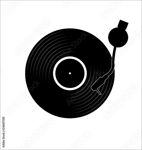 vinyl record disc flat simple concept vector illustration