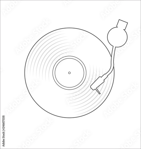 vinyl record disc flat simple concept vector illustration
