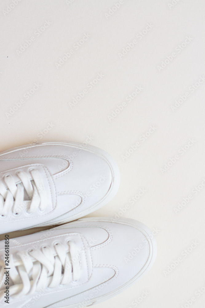 white sneakers Free space for text white sneakers Free space for text