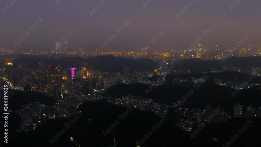 Timelapse of night light Taipei cityscape on twilight time Timelapse of night light Taipei cityscape on twilight time