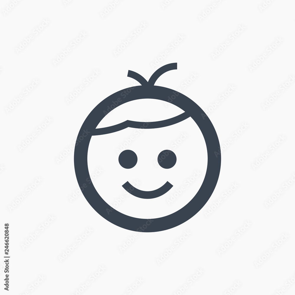 Fototapeta premium set of boy line vector icon