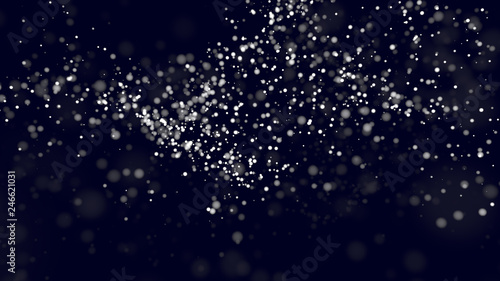 Abstract colorful bokeh defocused particles on the black background