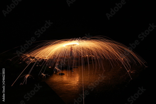 Ligt painting with steel wool