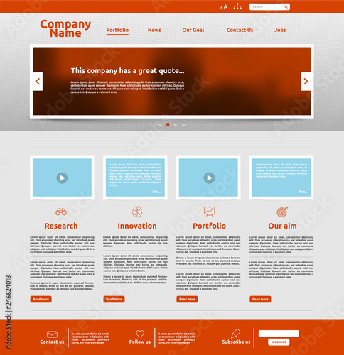 Modern website template for business, vector illustration