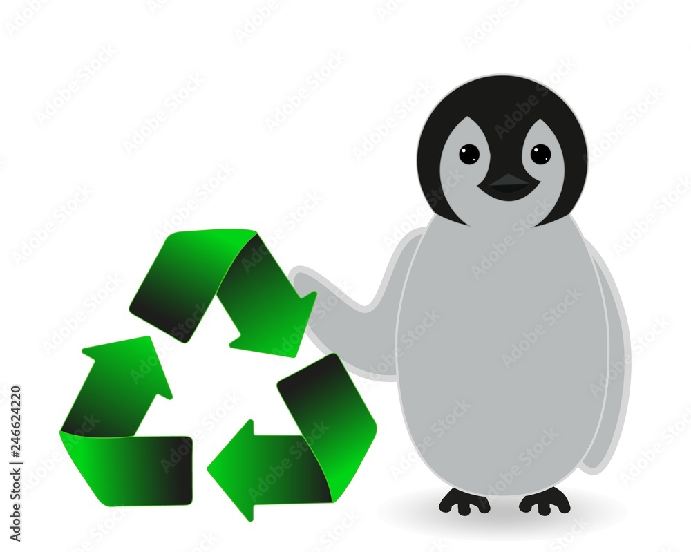 penguin holding recycle concept penguin holding recycle concept