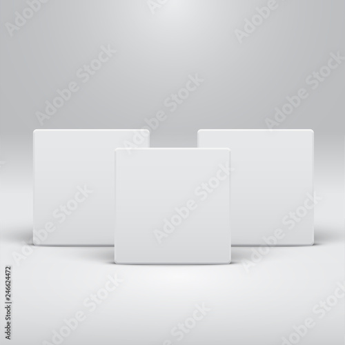 White template for websites or products, realistic vector illustration