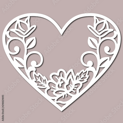 Stencil Lacy Hearts With Carved Openwork Pattern Template For Interior Design Layouts Wedding