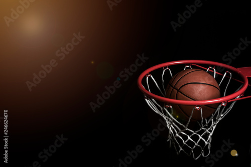Ball inside a Basketball Hoop © aleksandarfilip