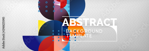 Abstract background, geometric composition, dynamic circles and round shapes design template