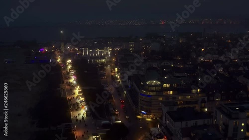 Aerial view of Rostock Warnem√ºnde at night photo