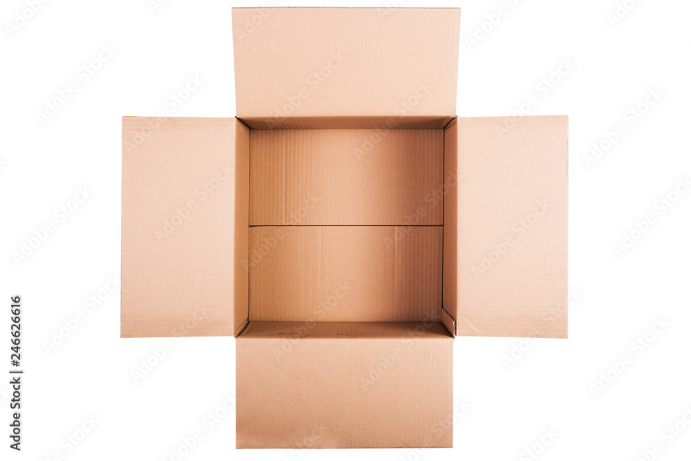 Empty cardboard box isolated on white Empty cardboard box isolated on white