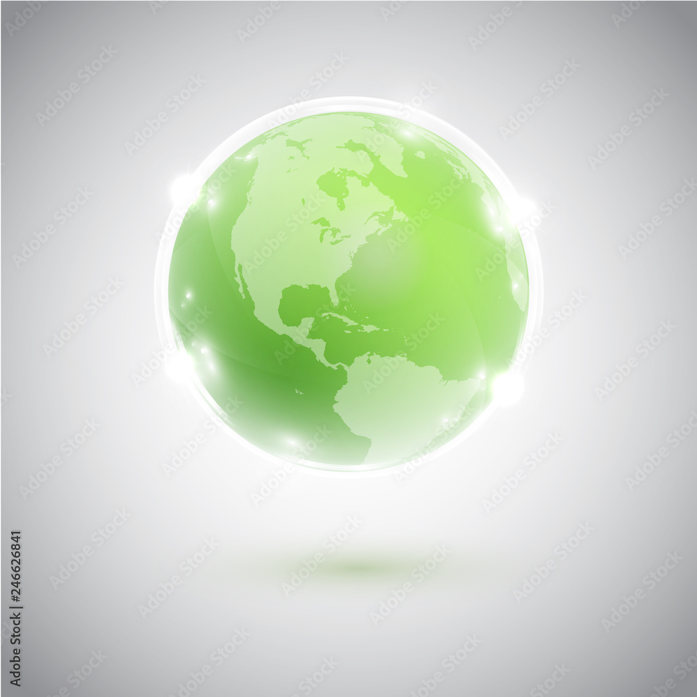 Green globe, vector illustration Green globe, vector illustration