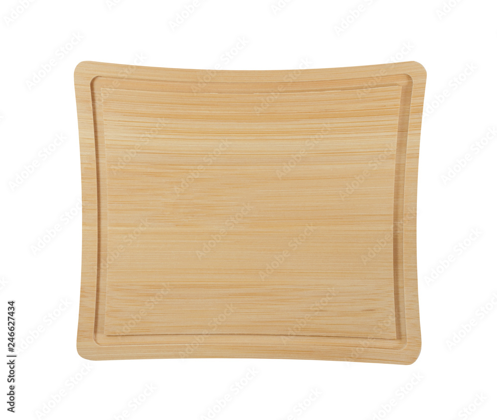 wood plate on white background.