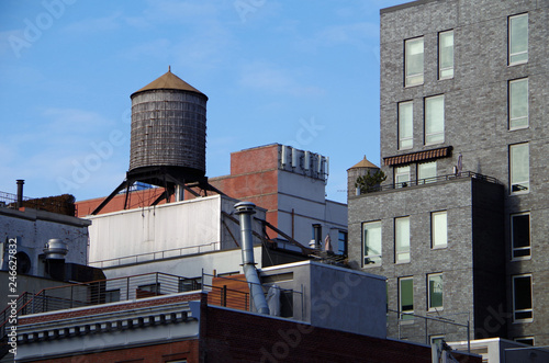 New York City roof top water tower