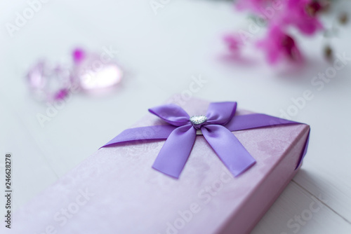 gift on March 8th box on a white background