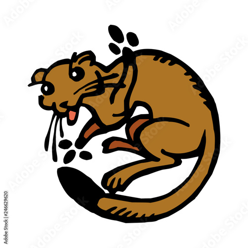 marten brown, pet, mammal, mascot color clipart