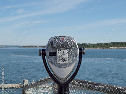  Coin operated binoculars look into the bay