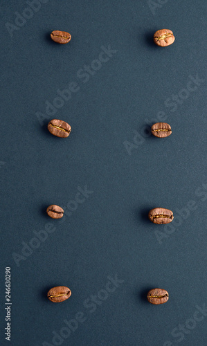 Coffee beans isolated. Black background.